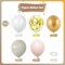 60 Pack Beige, White & Gold Balloons – 12 Inch Sand, Cream & Metallic Gold Confetti Latex Balloons – Neutral Nude Decor for Boho Wedding & Bridal Shower – USA 250th Anniversary Gala & Women’s Birthday Supplies